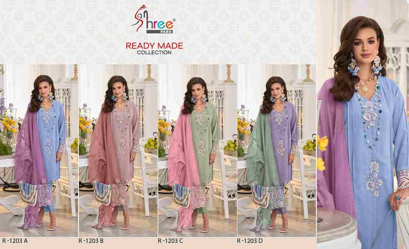 Shree Fabs Hit Design R-1203 Colours By Shree Fabs R-1203-A To R-1203-D Series Pakistani Suits Beautiful Fancy Colorful Stylish Party Wear & Occasional Wear Faux Georgette Embroidery Dresses At Wholesale Price