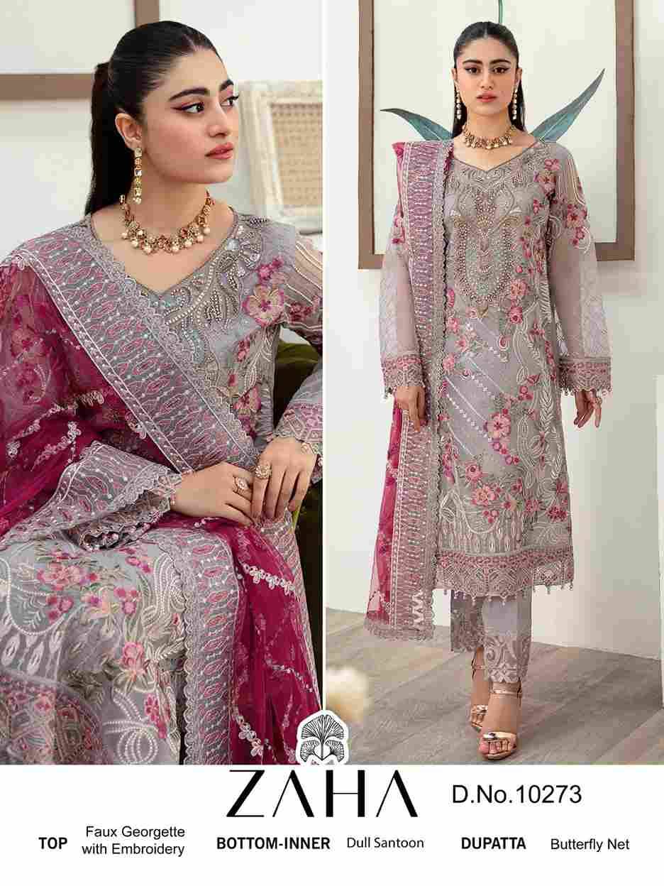 Zaha-10273 By Zaha Designer Pakistani Suits Beautiful Stylish Fancy Colorful Party Wear & Occasional Wear Faux Georgette With Embroidery Dresses At Wholesale Price
