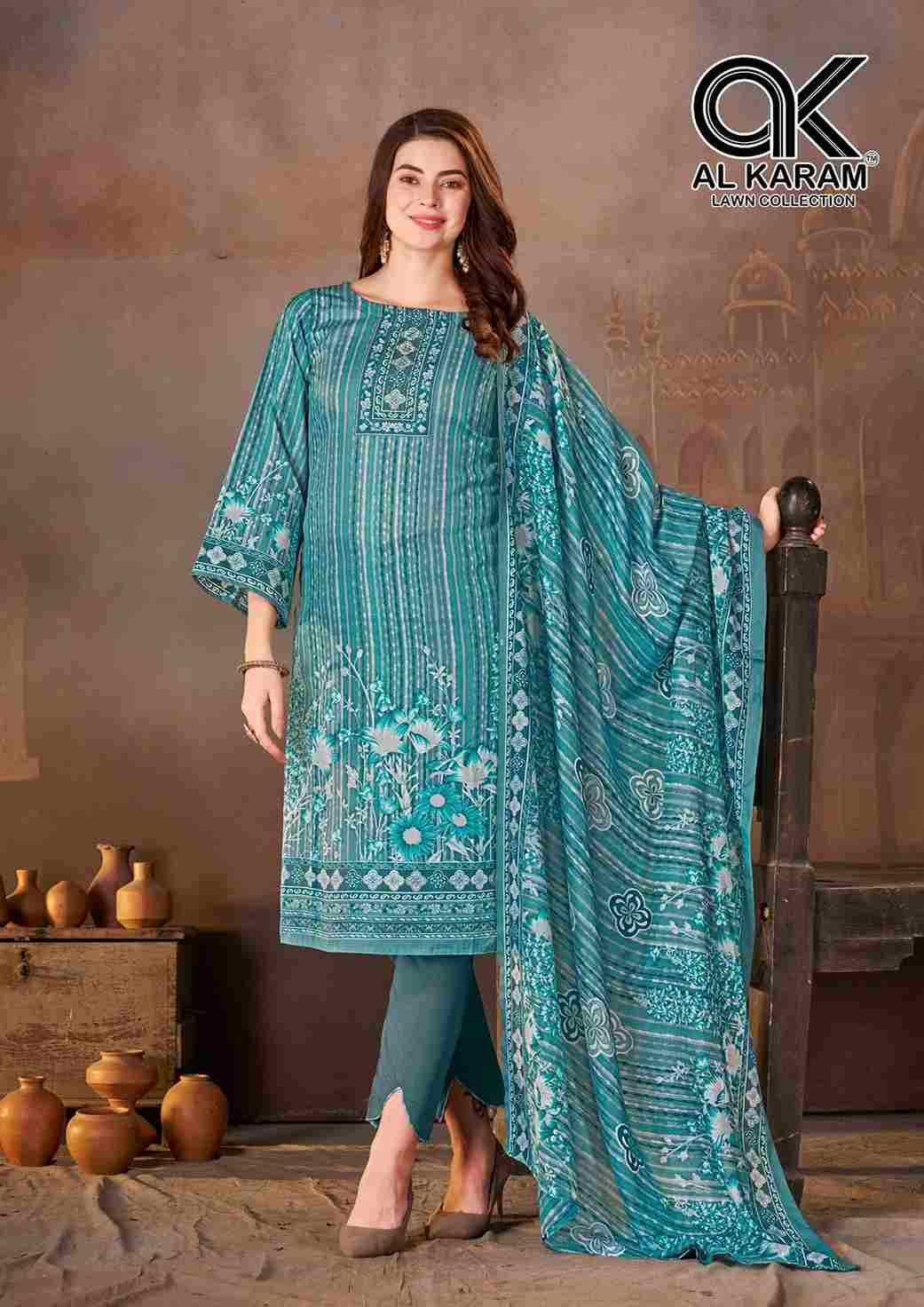 Mahe Ruh By Al Karam Lawn Collection 1001 To 1008 Series Beautiful Festive Suits Stylish Fancy Colorful Casual Wear & Ethnic Wear Pure Cotton Print Dresses At Wholesale Price