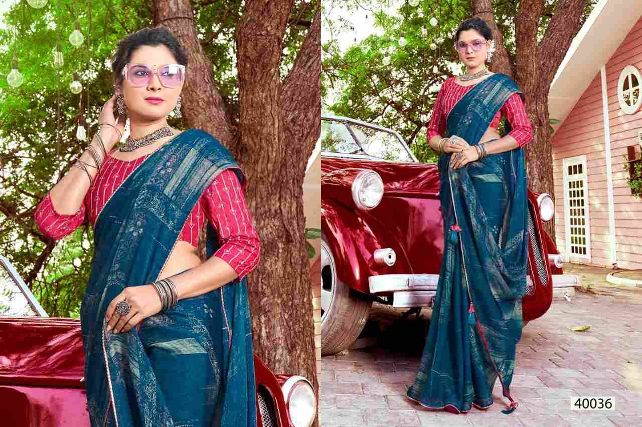 Karuna By 5D Designer 40031 To 40038 Series Indian Traditional Wear Collection Beautiful Stylish Fancy Colorful Party Wear & Occasional Wear Crepe Printed Sarees At Wholesale Price