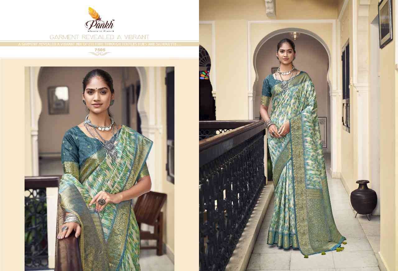 Mahak By Pankh Creation 7501 To 7510 Series Indian Traditional Wear Collection Beautiful Stylish Fancy Colorful Party Wear & Occasional Wear Pure Silk Sarees At Wholesale Price