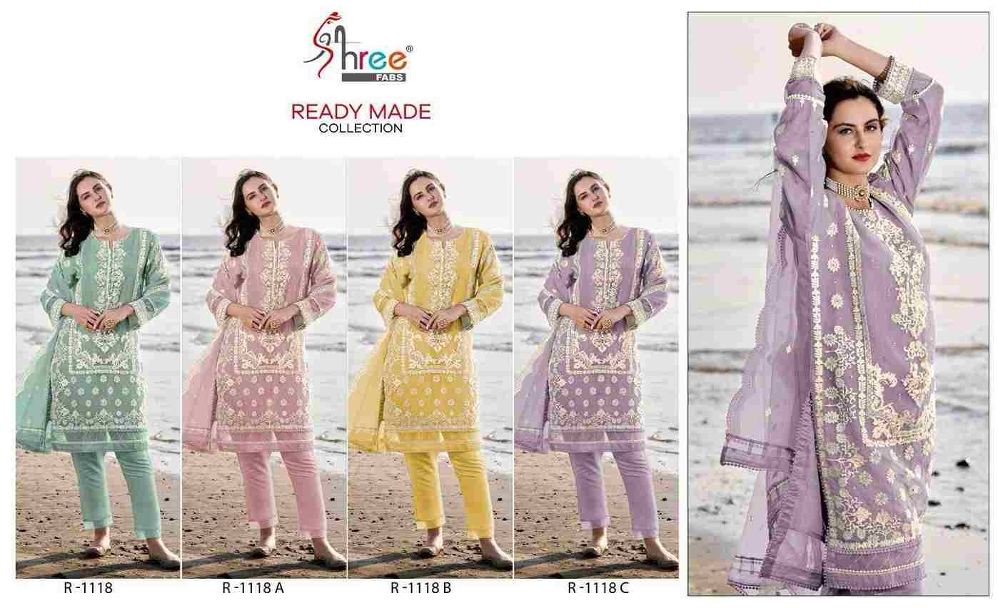 Shree Fabs Hit Design R-1118 Colours By Shree Fabs R-1118 To R-1118-C Series Beautiful Pakistani Suits Stylish Fancy Colorful Party Wear & Occasional Wear Organza Embroidered Dresses At Wholesale Price