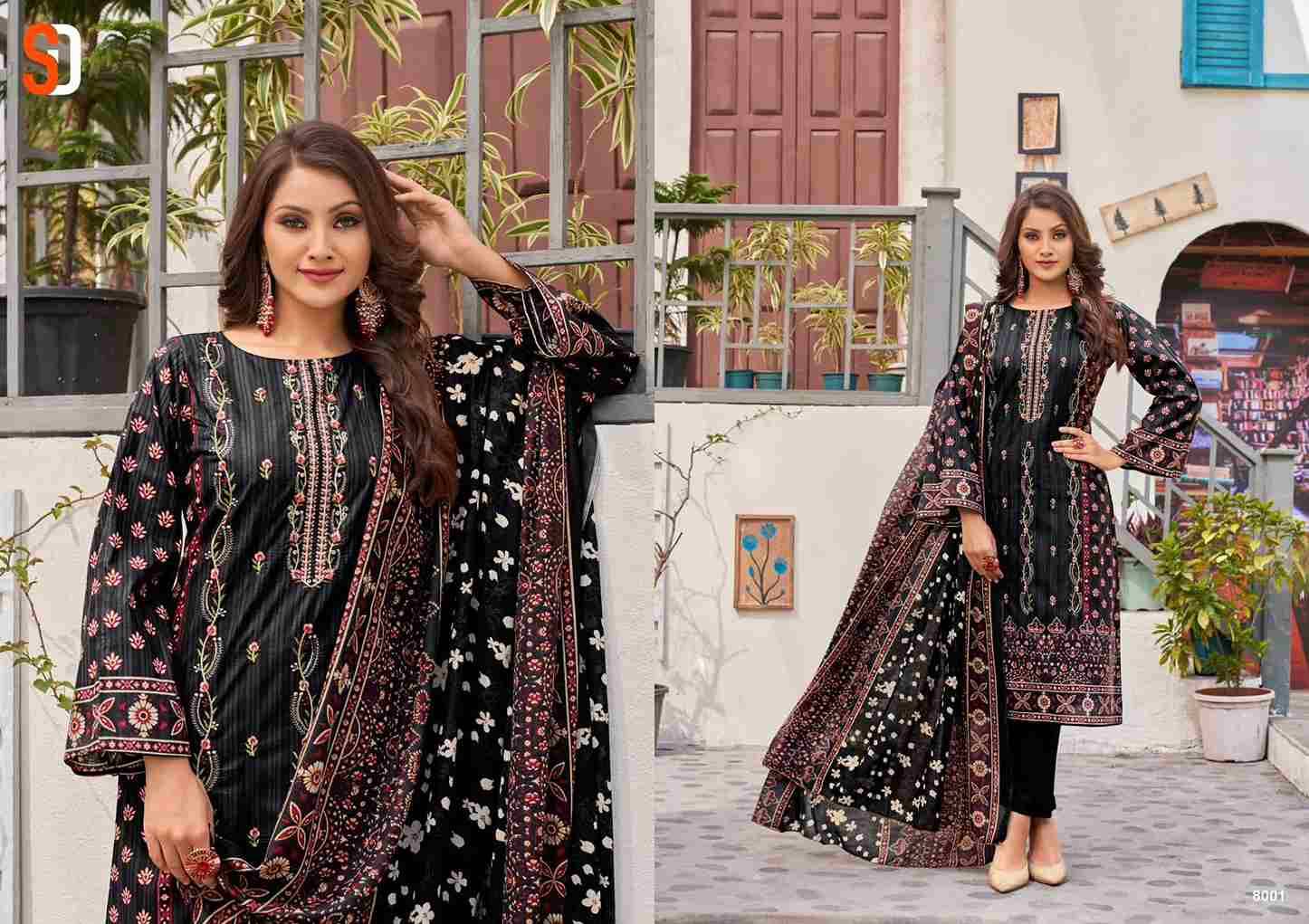 Bin Saeed Lawn Collection Vol-8 By Shraddha Designer 8001 To 8006 Series Designer Pakistani Suits Beautiful Fancy Stylish Colorful Party Wear & Occasional Wear Pure Cotton Print With Embroidery Dresses At Wholesale Price