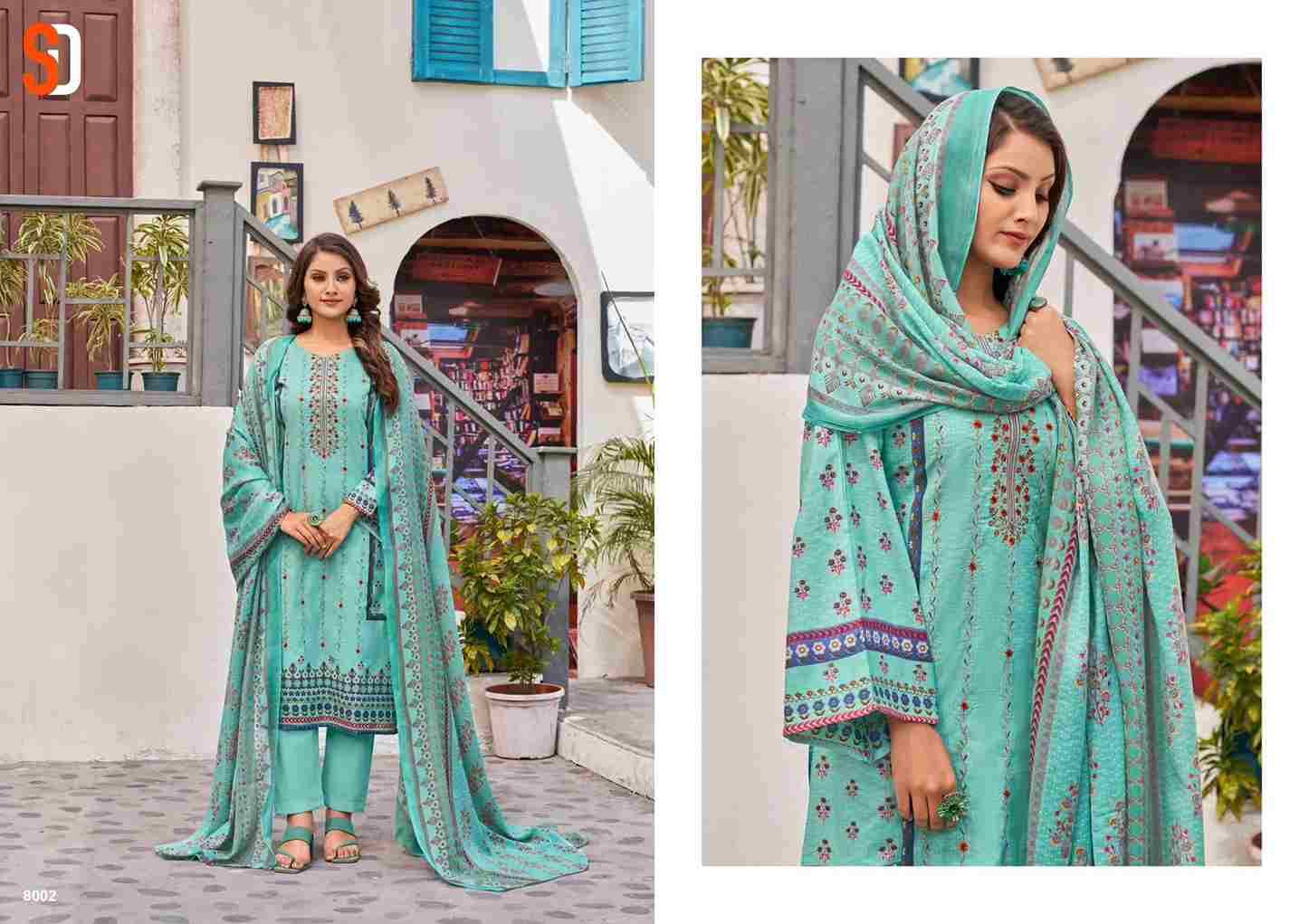 Bin Saeed Lawn Collection Vol-8 By Shraddha Designer 8001 To 8006 Series Designer Pakistani Suits Beautiful Fancy Stylish Colorful Party Wear & Occasional Wear Pure Cotton Print With Embroidery Dresses At Wholesale Price