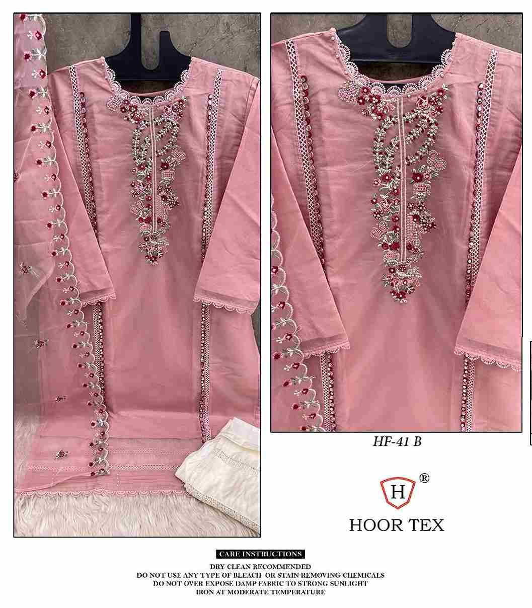 Hoor Tex Hit Design HF-41 Colours By Hoor Tex HF-41-A TO HF-41-D Series Beautiful Festive Suits Colorful Stylish Fancy Casual Wear & Ethnic Wear Heavy Organza Dresses At Wholesale Price