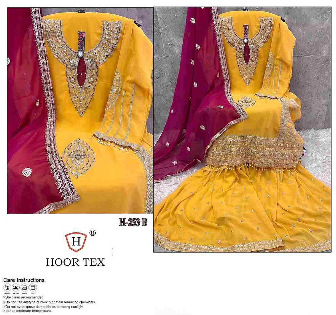 Hoor Tex Hit Design H-253 Colours By Hoor Tex H-253-A To H-253-B Series Designer Festive Pakistani Suits Collection Beautiful Stylish Fancy Colorful Party Wear & Occasional Wear Heavy Georgette Embroidered Dresses At Wholesale Price
