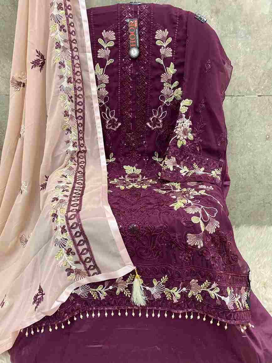Hoor Tex Hit Design H-252 Colours By Hoor Tex H-252-A To H-252-F Series Beautiful Pakistani Suits Stylish Colorful Fancy Casual Wear & Ethnic Wear Faux Georgette Embroidered Dresses At Wholesale Price