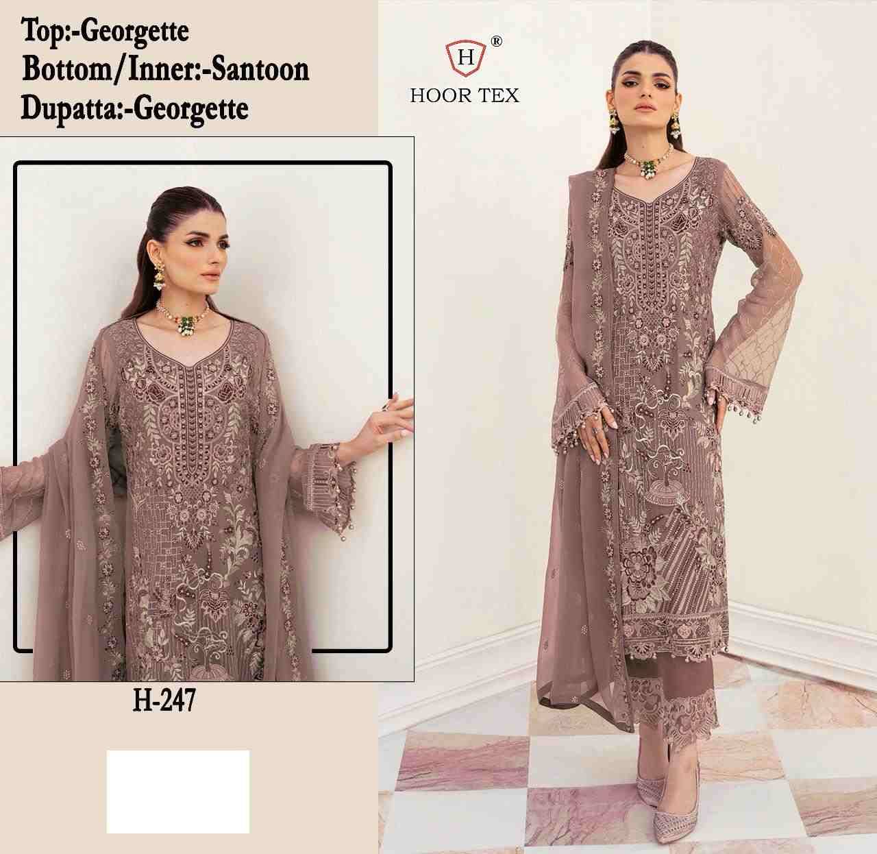 Hoor Tex Hit Design H-247 By Hoor Tex Beautiful Pakistani Suits Stylish Colorful Fancy Casual Wear & Ethnic Wear Georgette Embroidered Dresses At Wholesale Price