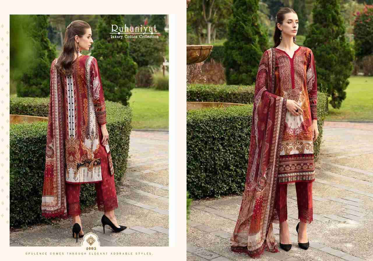 Ruhaniyat Vol-4 By Fashid Wholesale 4001 To 4006 Series Beautiful Suits Colorful Stylish Fancy Casual Wear & Ethnic Wear Pure Cotton Embroidered Dresses At Wholesale Price