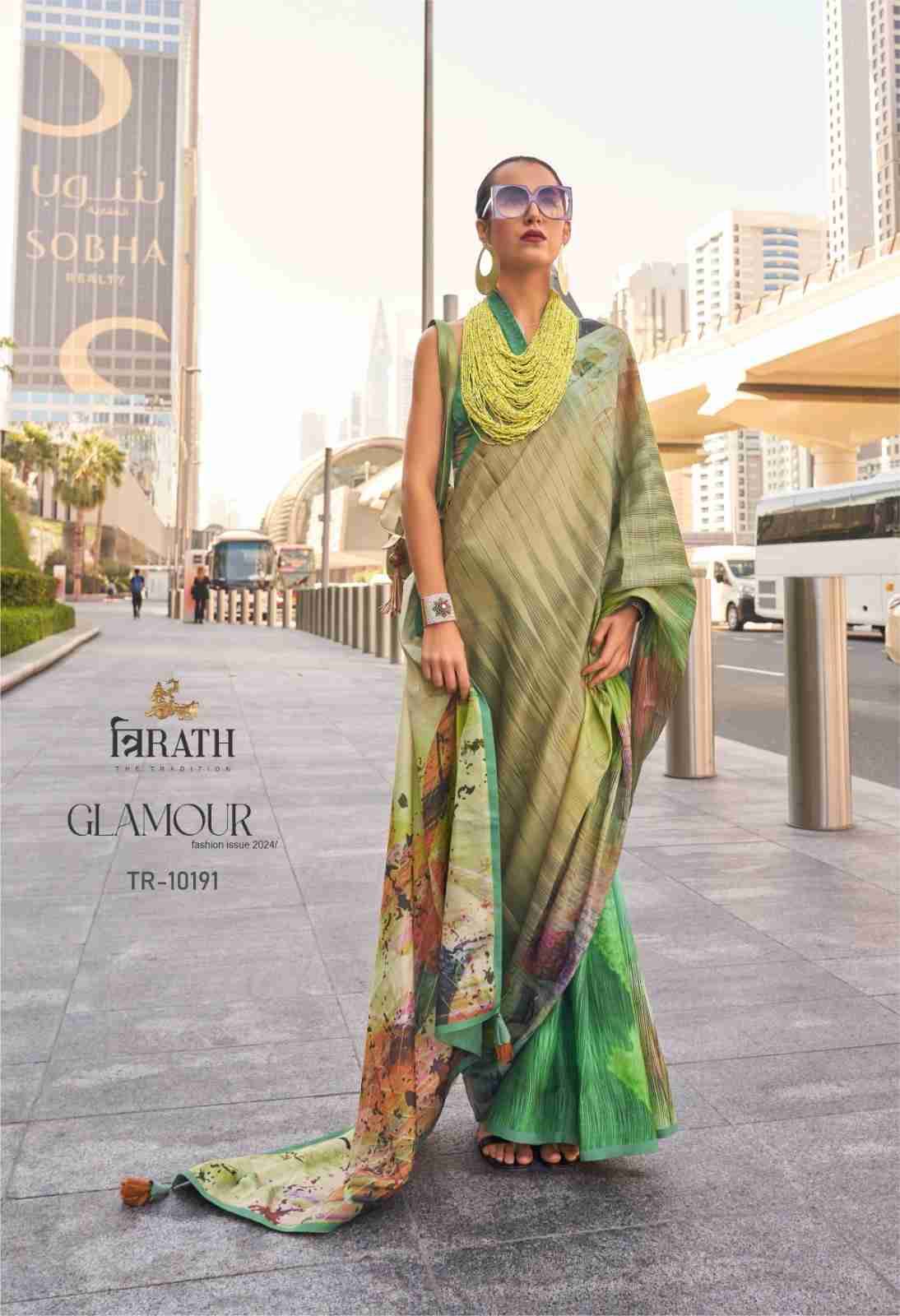 Glamour By Trirath 10181 To 10191 Series Indian Traditional Wear Collection Beautiful Stylish Fancy Colorful Party Wear & Occasional Wear Swiss Satin Sarees At Wholesale Price