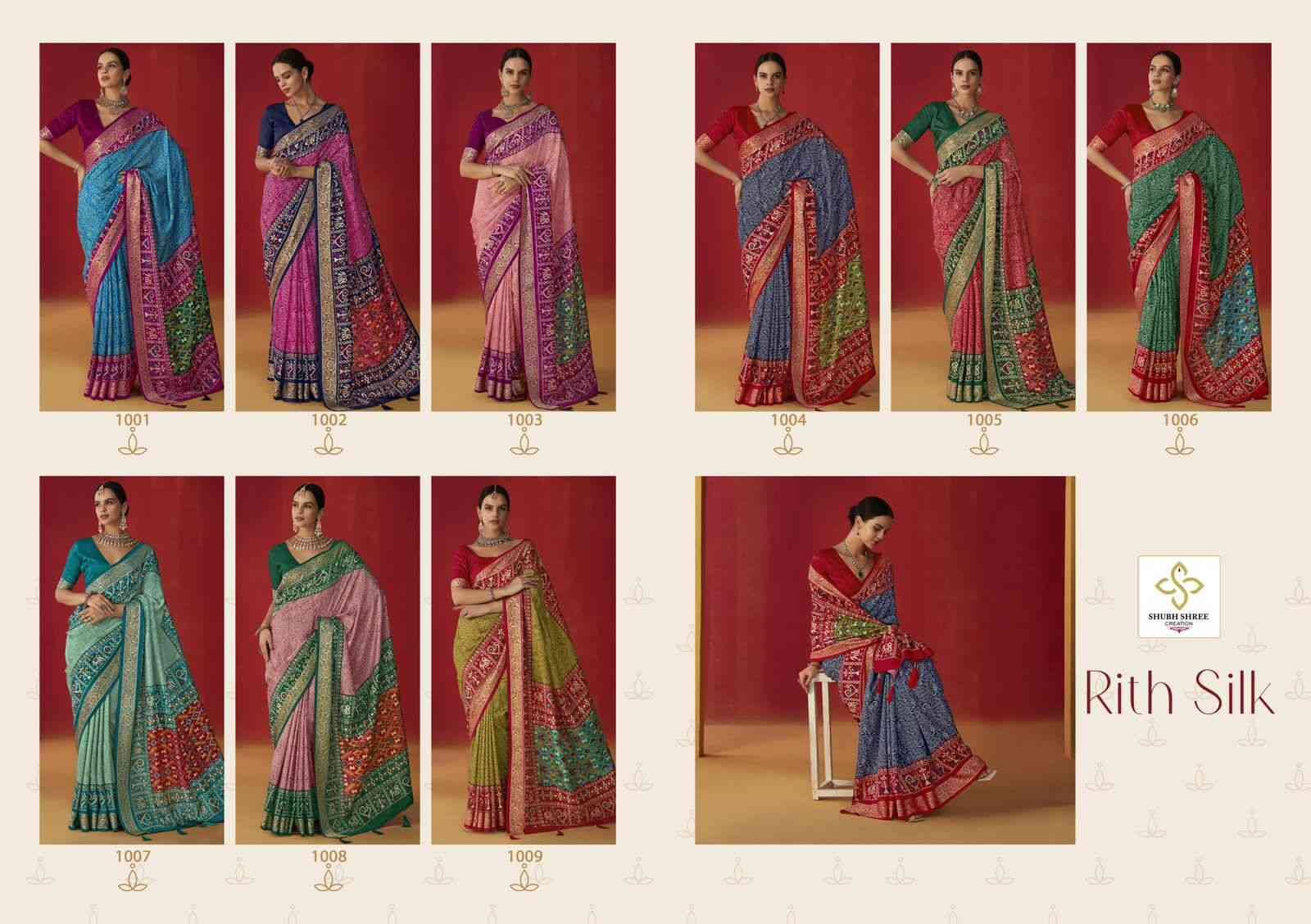 Rith Silk By Shubh Shree 1001 To 1009 Series Indian Traditional Wear Collection Beautiful Stylish Fancy Colorful Party Wear & Occasional Wear Tussar Silk Sarees At Wholesale Price