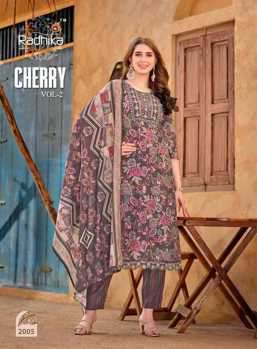 Cherry Vol-2 By Radhika Lifestyle 2001 To 2006 Series Beautiful Festive Suits Colorful Stylish Fancy Casual Wear & Ethnic Wear Pure Muslin Print Dresses At Wholesale Price