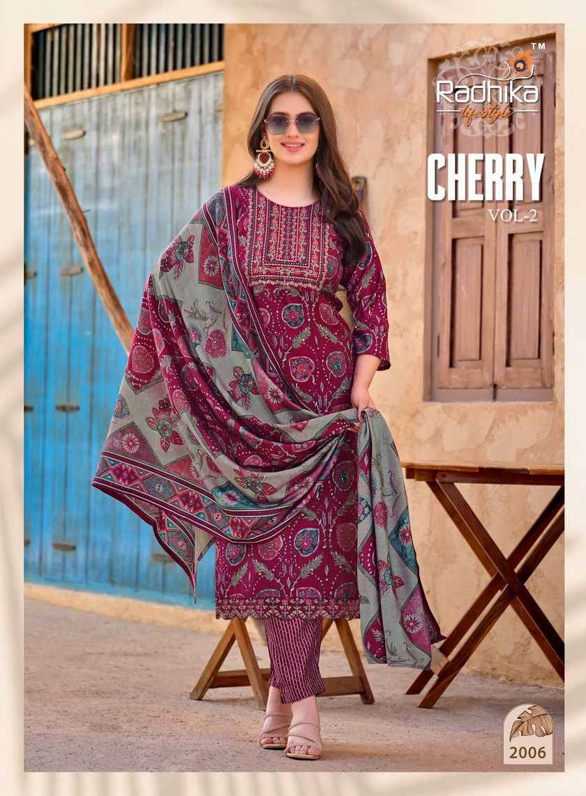 Cherry Vol-2 By Radhika Lifestyle 2001 To 2006 Series Beautiful Festive Suits Colorful Stylish Fancy Casual Wear & Ethnic Wear Pure Muslin Print Dresses At Wholesale Price