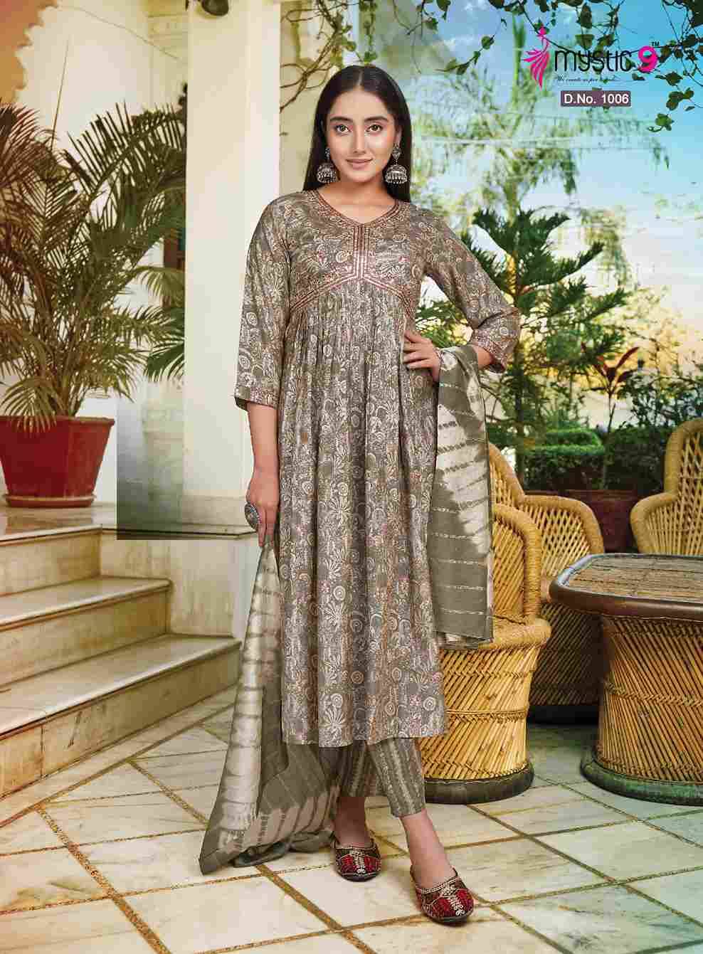 Monalisa By Mystic 9 1001 To 1008 Series Beautiful Festive Suits Colorful Stylish Fancy Casual Wear & Ethnic Wear Roman Silk Dresses At Wholesale Price