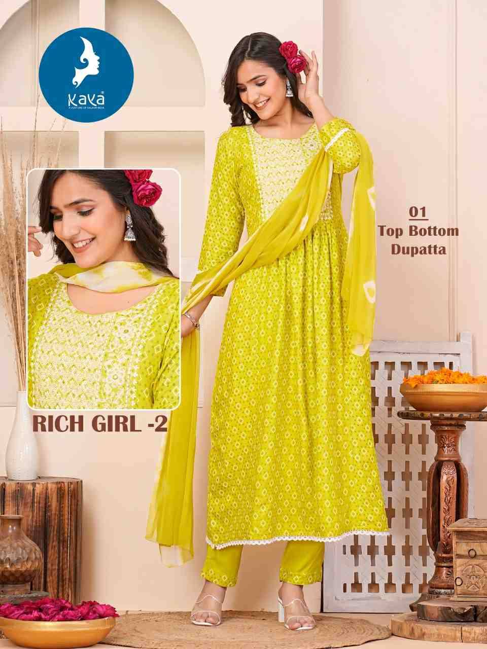 Rich Girl Vol-2 By Kaya 01 To 06 Series Designer Stylish Fancy Colorful Beautiful Party Wear & Ethnic Wear Collection Rayon Print Tops At Wholesale Price