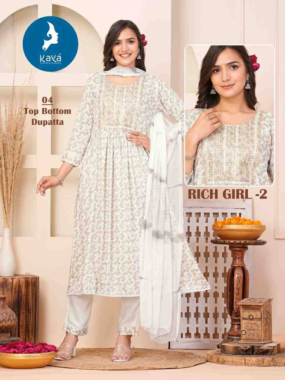 Rich Girl Vol-2 By Kaya 01 To 06 Series Designer Stylish Fancy Colorful Beautiful Party Wear & Ethnic Wear Collection Rayon Print Tops At Wholesale Price