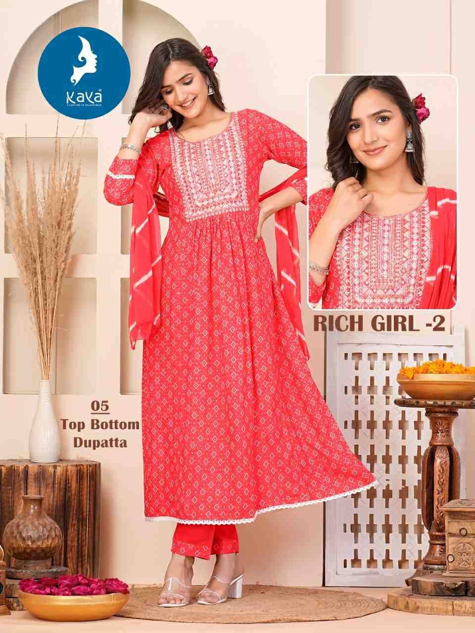 Rich Girl Vol-2 By Kaya 01 To 06 Series Designer Stylish Fancy Colorful Beautiful Party Wear & Ethnic Wear Collection Rayon Print Tops At Wholesale Price