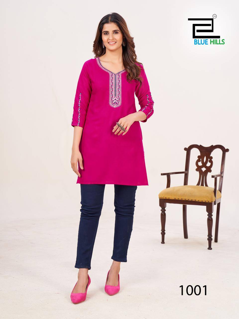 Bloom By Blue Hills 1001 To 1006 Series Designer Stylish Fancy Colorful Beautiful Party Wear & Ethnic Wear Collection Rayon With Work Tops At Wholesale Price