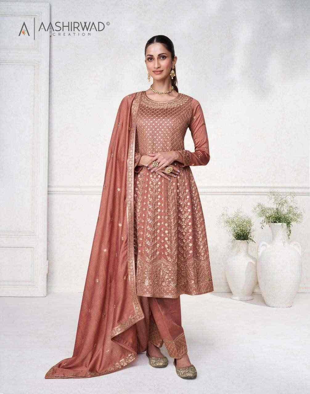 Sargam By Aashirwad Creation 9844 To 9847 Series Festive Suits Beautiful Fancy Colorful Stylish Party Wear & Occasional Wear Premium Silk Dresses At Wholesale Price