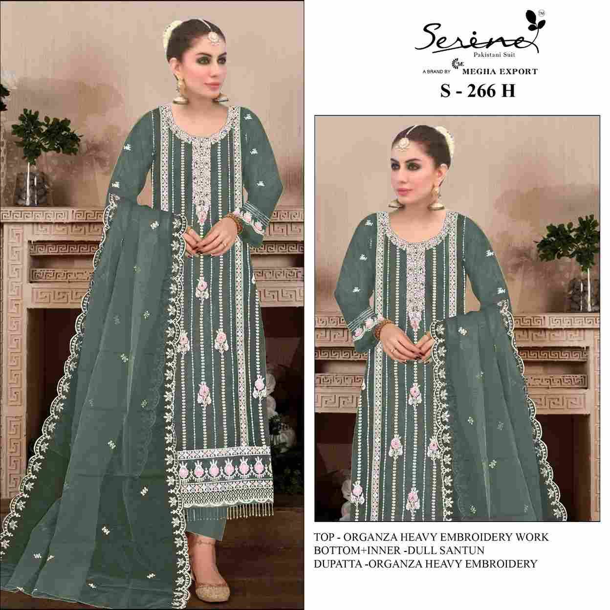 Serene Hit Design S-266 Colours Vol-2 By Serene S-266-E To S-266-H Series Designer Pakistani Suits Beautiful Fancy Colorful Stylish Party Wear & Occasional Wear Organza Embroidered Dresses At Wholesale Price