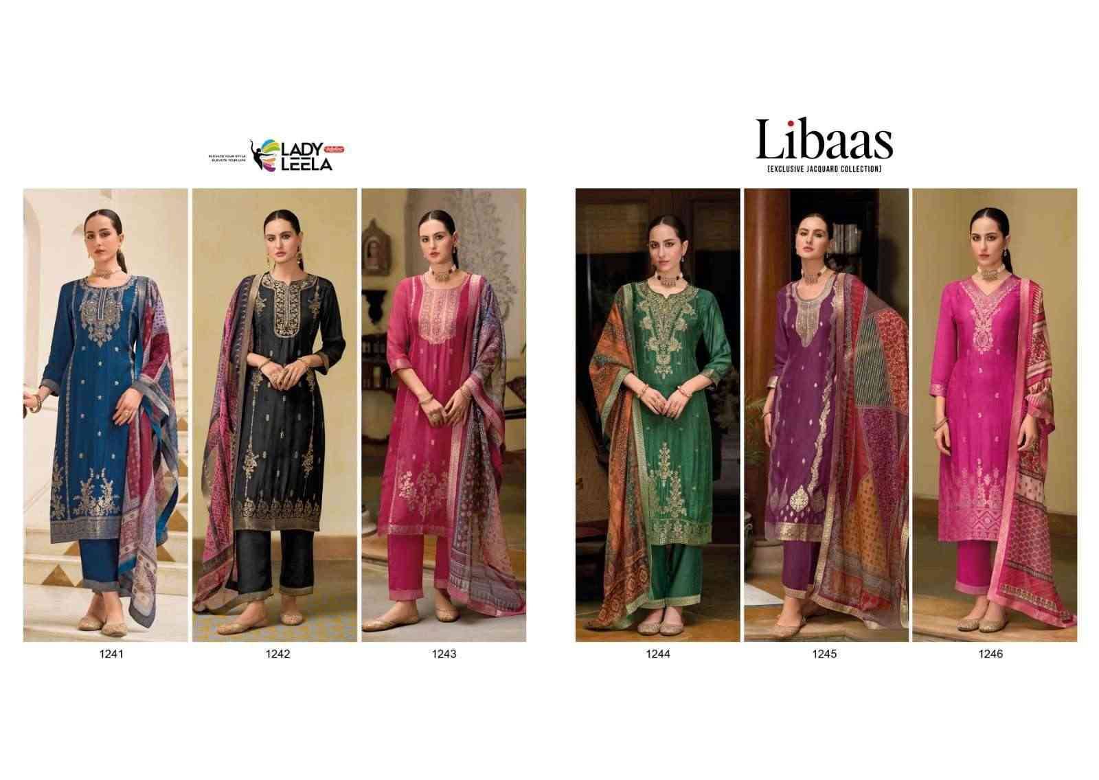 Libaas Vol-2 By Lady Leela 1241 To 1246 Series Beautiful Festive Suits Colorful Stylish Fancy Casual Wear & Ethnic Wear Pure Viscose Jacquard Dresses At Wholesale Price