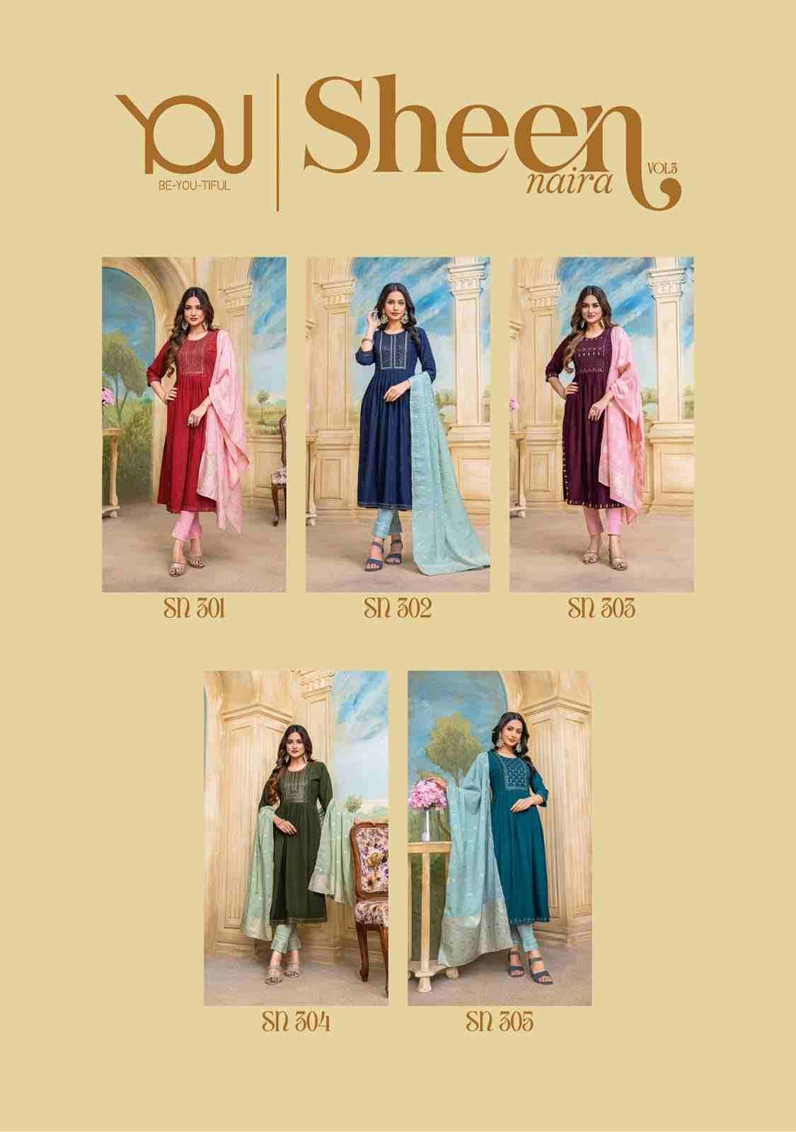 Sheen Vol-5 By You 501 To 505 Series Designer Festive Suits Beautiful Stylish Fancy Colorful Party Wear & Occasional Wear Nylon Viscose Dresses At Wholesale Price
