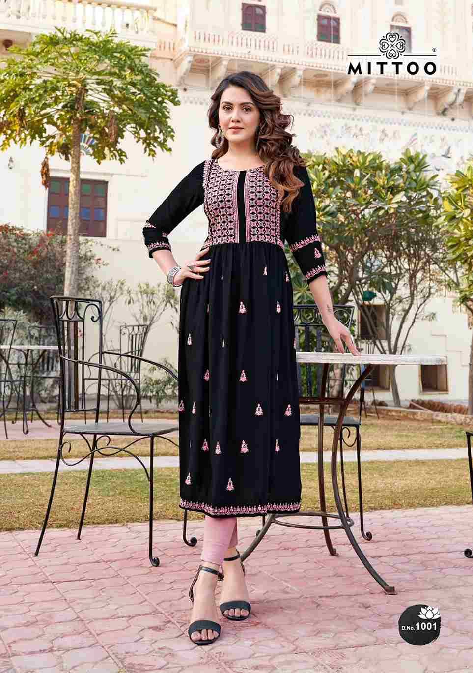 Paaneri By Mittoo 1001 To 1004 Series Designer Stylish Fancy Colorful Beautiful Party Wear & Ethnic Wear Collection Rayon Kurtis At Wholesale Price