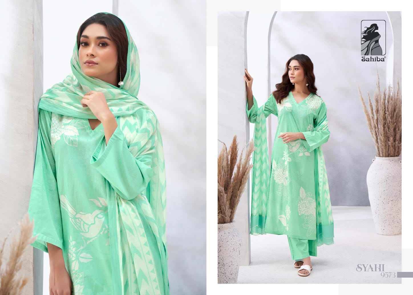 Syahi By Sahiba Fabrics Beautiful Festive Suits Colorful Stylish Fancy Casual Wear & Ethnic Wear Pure Lawn Cotton Print Dresses At Wholesale Price