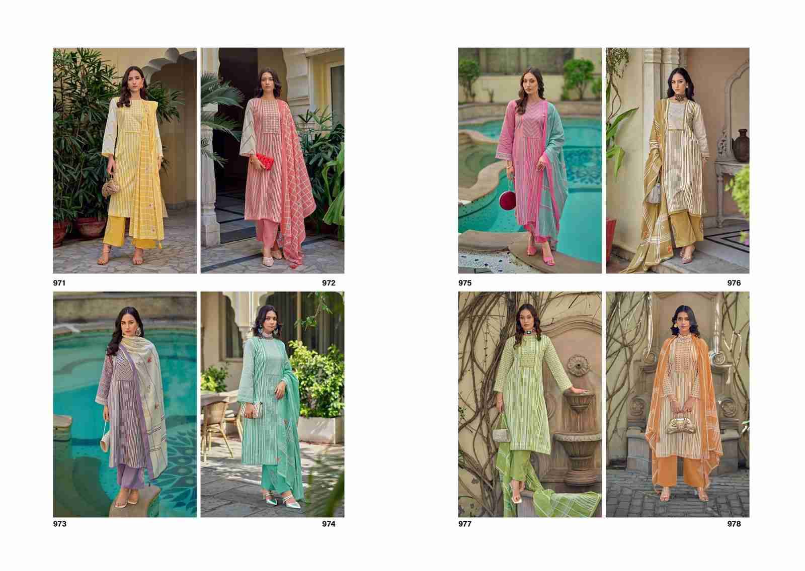 Lamhey By Kilory 971 To 978 Series Beautiful Festive Suits Colorful Stylish Fancy Casual Wear & Ethnic Wear Pure Lawn Cotton Dresses At Wholesale Price