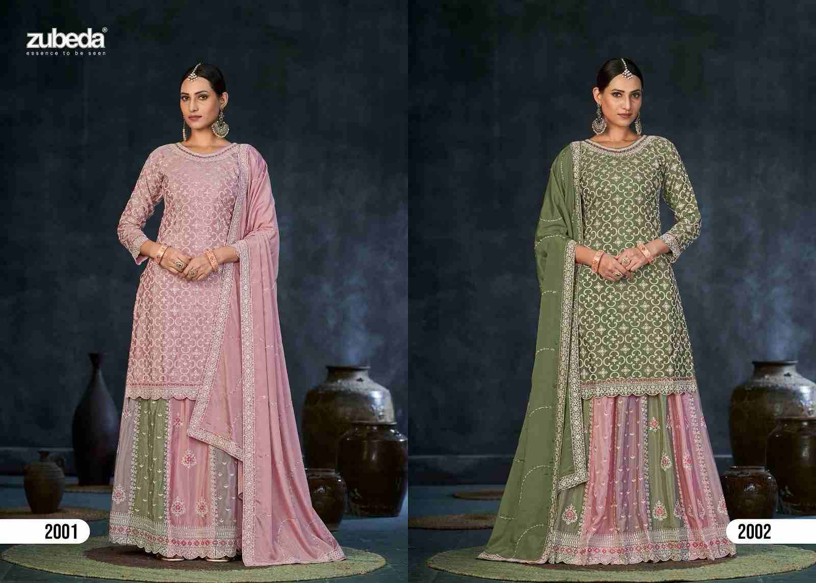 Inaya By Zubeda 2001 To 2003 Series Beautiful Festive Suits Colorful Stylish Fancy Casual Wear & Ethnic Wear Chinnon Silk Embroidered Dresses At Wholesale Price