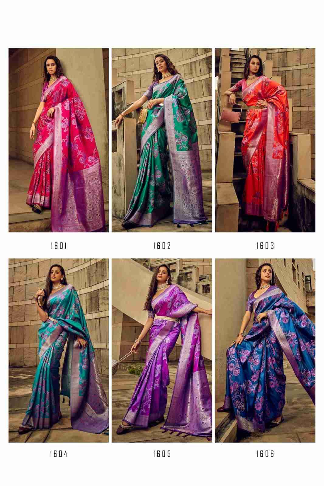 RF 1601 Series By Fashid Wholesale 1601 To 1606 Series Indian Traditional Wear Collection Beautiful Stylish Fancy Colorful Party Wear & Occasional Wear Satin Brasso Sarees At Wholesale Price