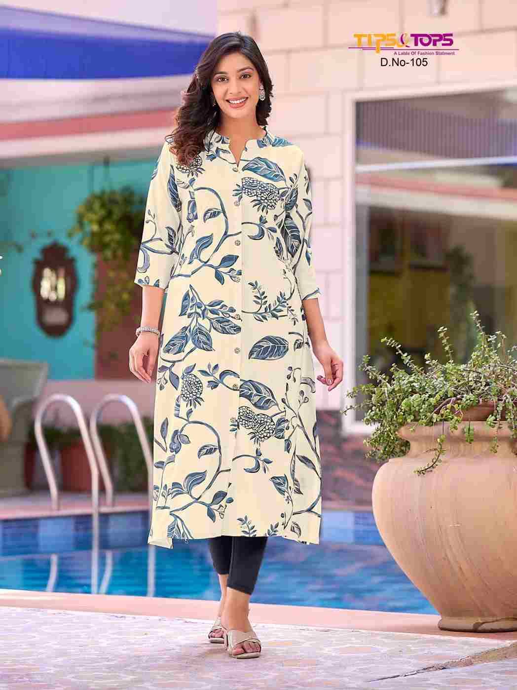 Mimi Vol-1 By Tips And Tops 101 To 106 Series Designer Stylish Fancy Colorful Beautiful Party Wear & Ethnic Wear Collection Rayon Print Kurtis At Wholesale Price