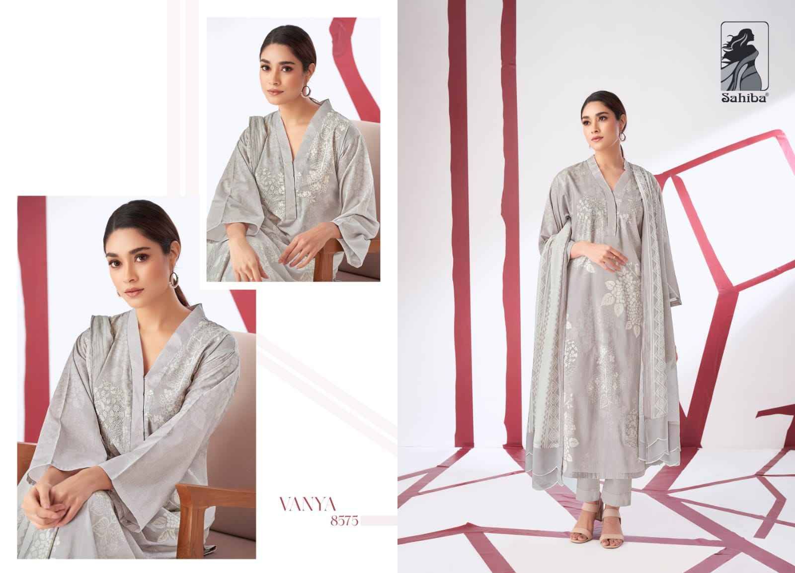 Vanya By Sahiba Fabrics Beautiful Festive Suits Colorful Stylish Fancy Casual Wear & Ethnic Wear Pure Lawn Cotton Print Dresses At Wholesale Price