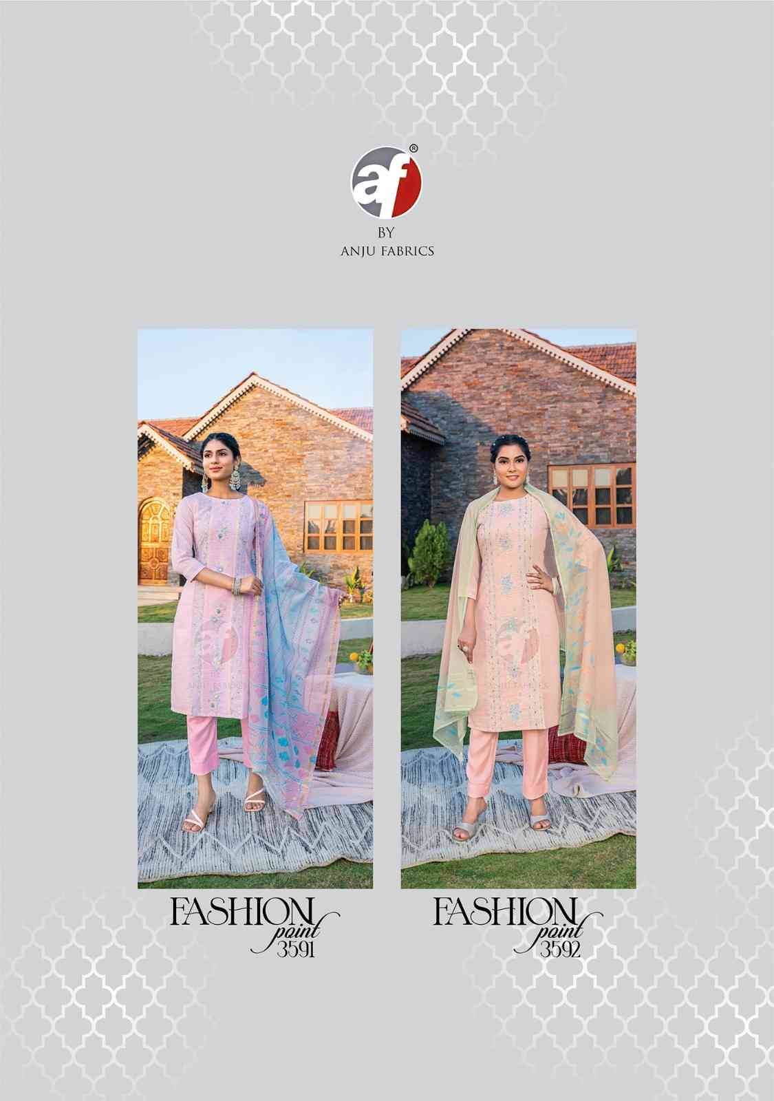 Fashion Point Vol-2 By Anju Fabrics 3591 To 3594 Series Beautiful Festive Suits Colorful Stylish Fancy Casual Wear & Ethnic Wear Pure Cotton Jacquard Dresses At Wholesale Price