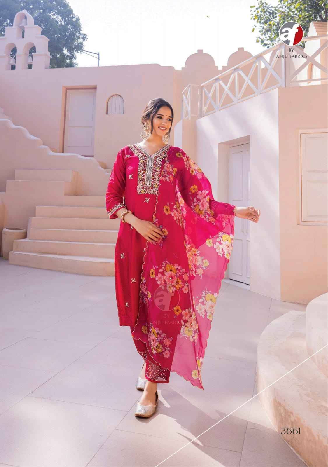 Shehnai Vol-7 By Anju Fabrics 3661 To 3666 Series Beautiful Festive Suits Stylish Fancy Colorful Casual Wear & Ethnic Wear Pure Dola Silk Dresses At Wholesale Price