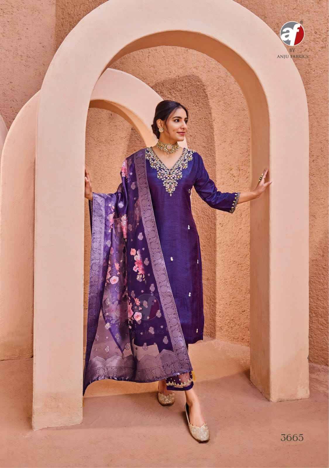 Shehnai Vol-7 By Anju Fabrics 3661 To 3666 Series Beautiful Festive Suits Stylish Fancy Colorful Casual Wear & Ethnic Wear Pure Dola Silk Dresses At Wholesale Price