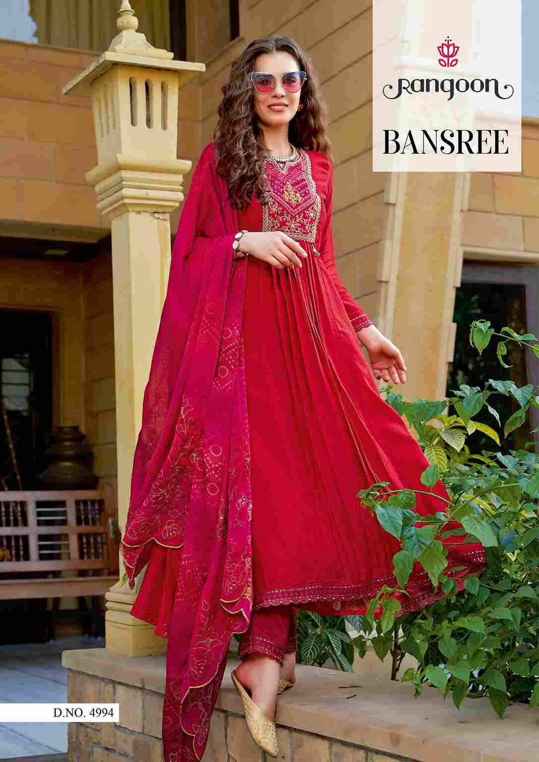 Bansree By Rangoon 4991 To 4994 Series Beautiful Festive Suits Stylish Fancy Colorful Casual Wear & Ethnic Wear Silk Dresses At Wholesale Price