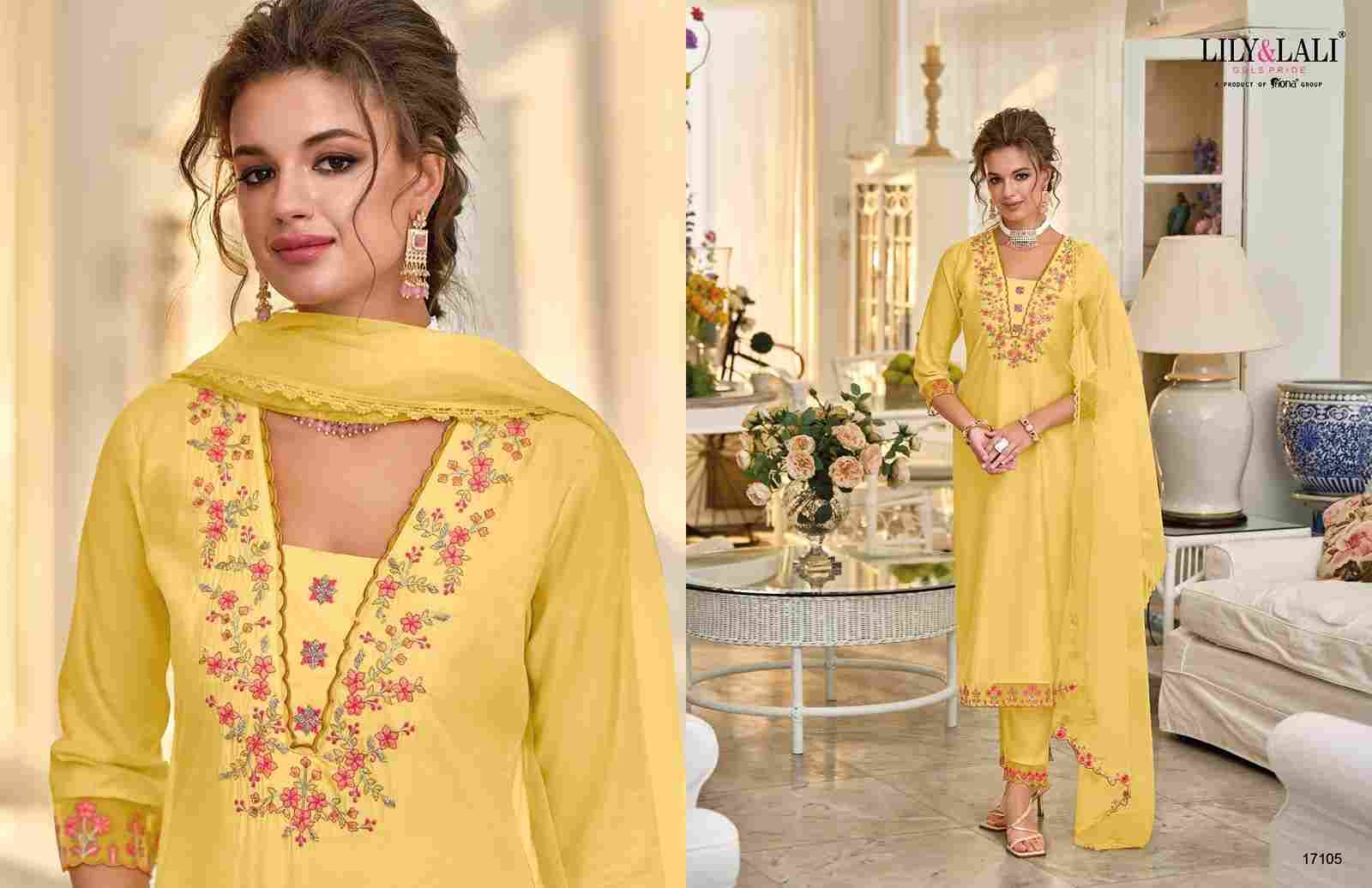 Melange By Lily And Lali 17101 To 17106 Series Festive Suits Beautiful Fancy Colorful Stylish Party Wear & Occasional Wear Milan Silk With Work Dresses At Wholesale Price