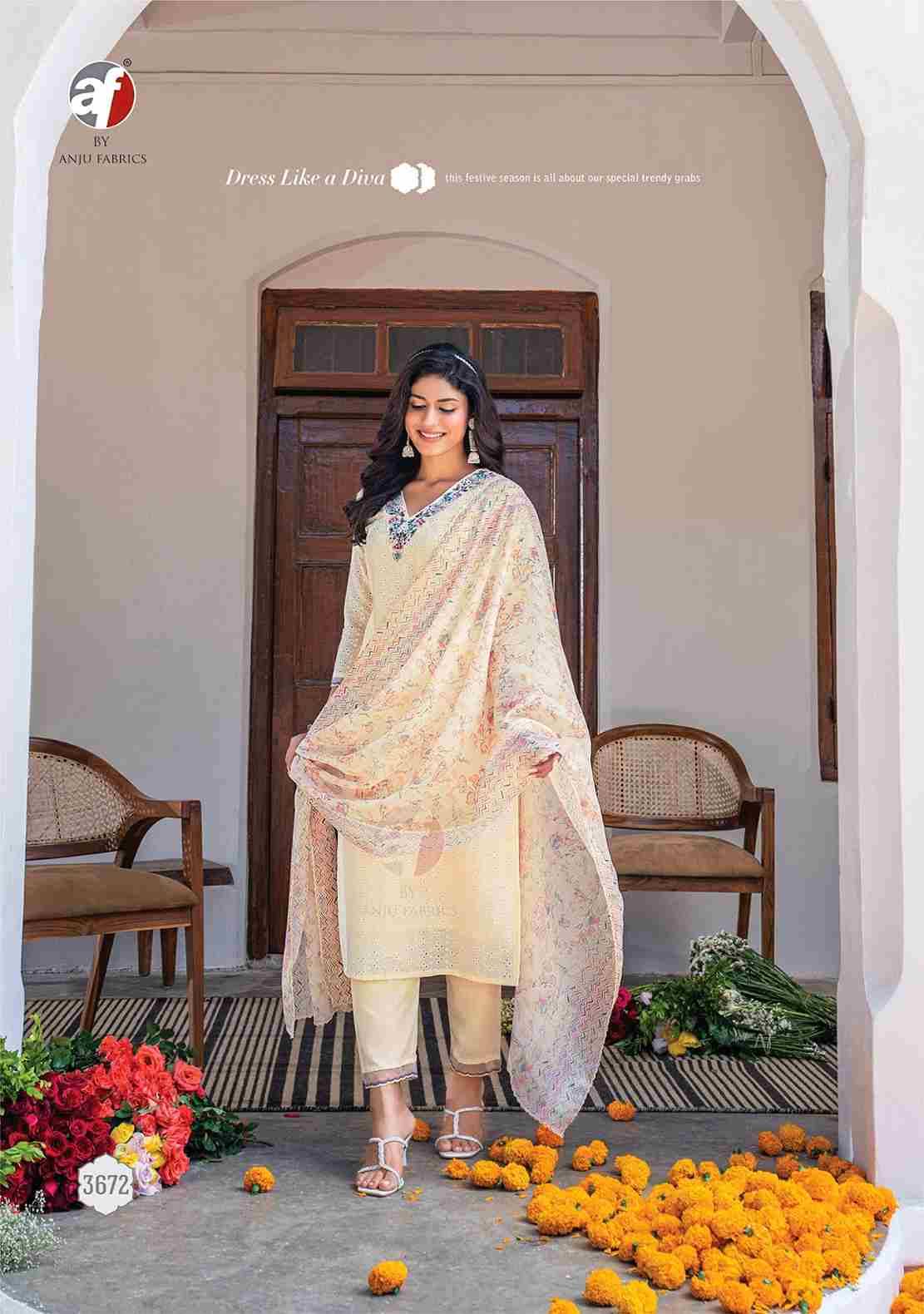 Rich Lady By Anju Fabrics 3671 To 3676 Series Beautiful Festive Suits Stylish Fancy Colorful Casual Wear & Ethnic Wear Cotton Dresses At Wholesale Price