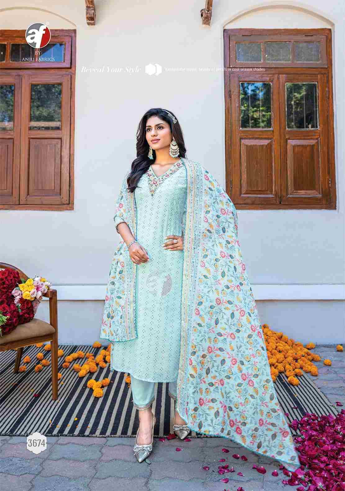 Rich Lady By Anju Fabrics 3671 To 3676 Series Beautiful Festive Suits Stylish Fancy Colorful Casual Wear & Ethnic Wear Cotton Dresses At Wholesale Price