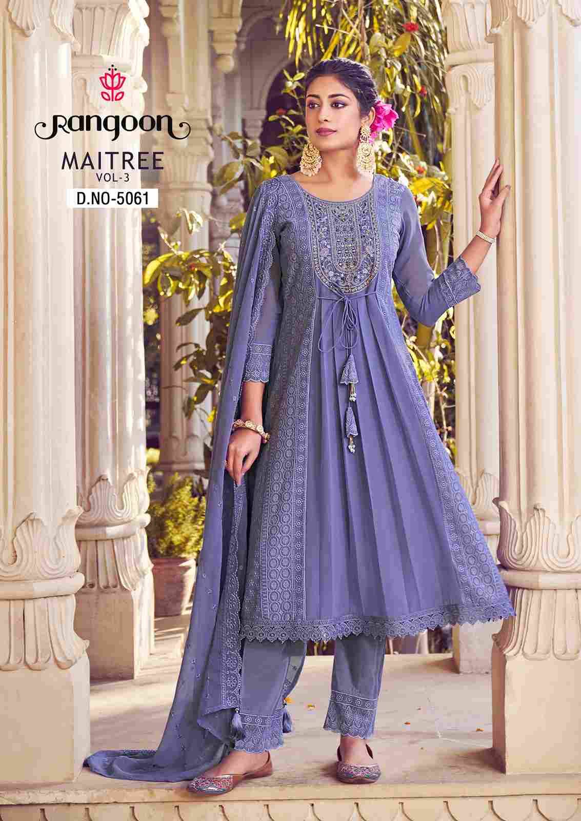 Maitree Vol-3 By Rangoon 5061 To 5066 Series Beautiful Festive Suits Stylish Colorful Fancy Casual Wear & Ethnic Wear Silk Georgette Embroidered Dresses At Wholesale Price