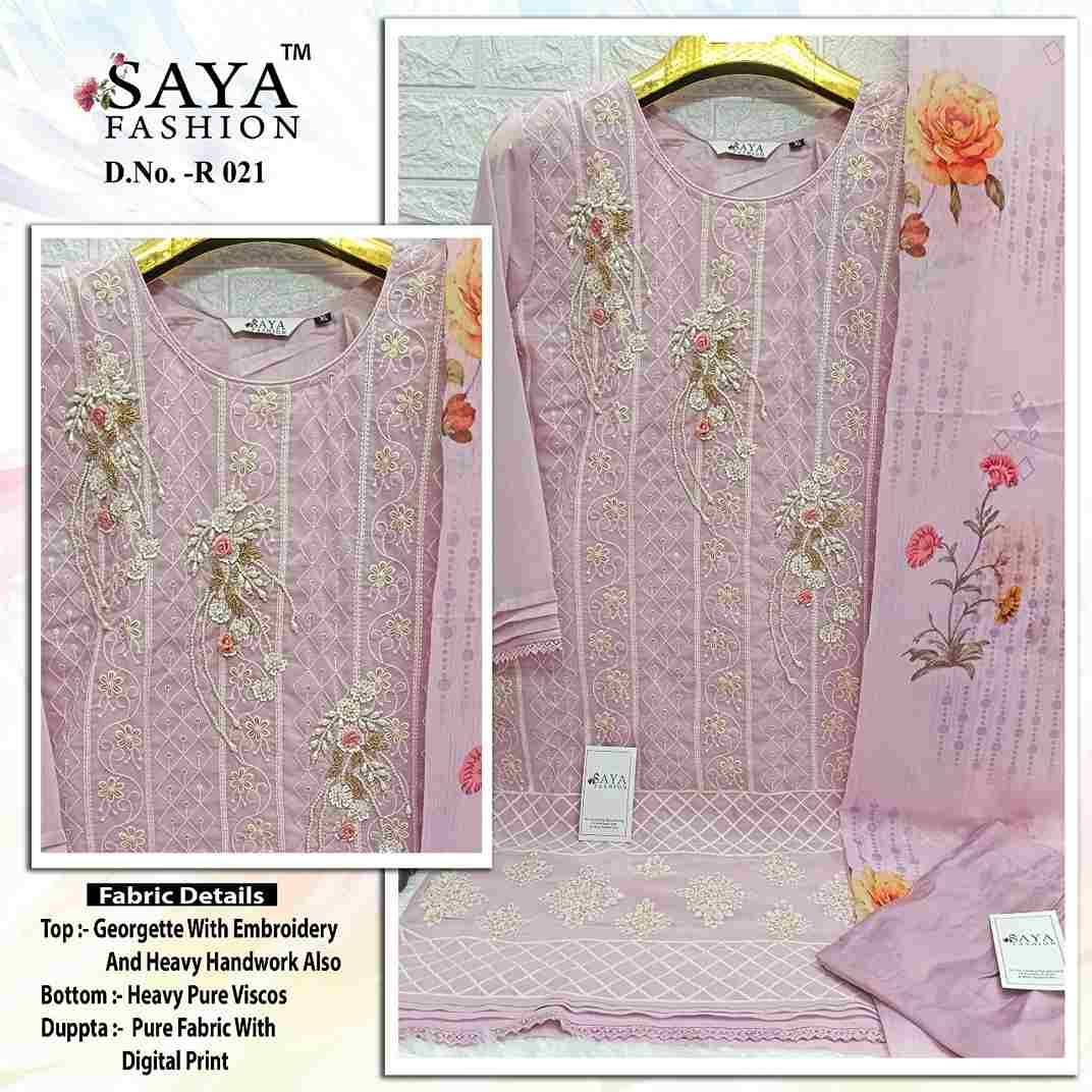 Saya-021 Colours By Saya Fashion 021-A To 021-D Series Beautiful Stylish Pakistani Suits Fancy Colorful Casual Wear & Ethnic Wear & Ready To Wear Georgette Embroidered Dresses At Wholesale Price
