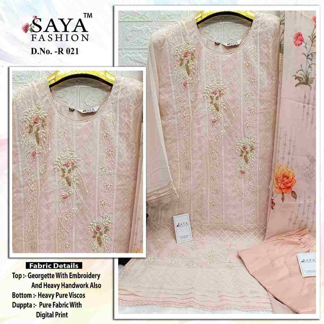 Saya-021 Colours By Saya Fashion 021-A To 021-D Series Beautiful Stylish Pakistani Suits Fancy Colorful Casual Wear & Ethnic Wear & Ready To Wear Georgette Embroidered Dresses At Wholesale Price