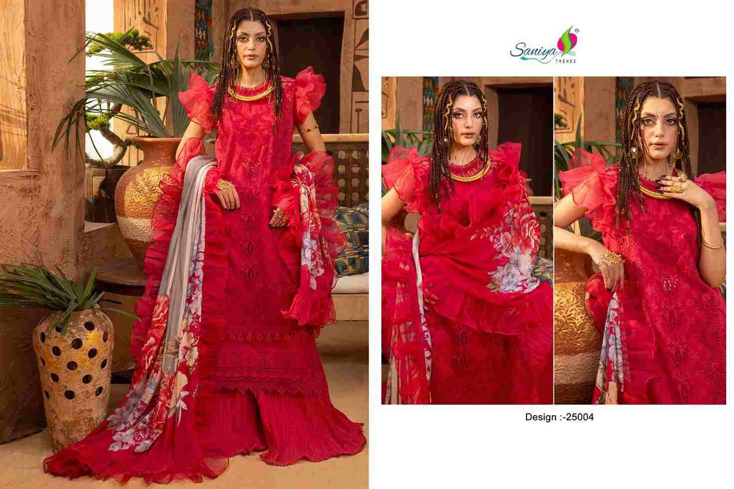 Saniya Trendz Hit Design 25004 By Saniya Trendz Designer Pakistani Suits Beautiful Stylish Fancy Colorful Party Wear & Occasional Wear Cotton With Embroidery Dresses At Wholesale Price