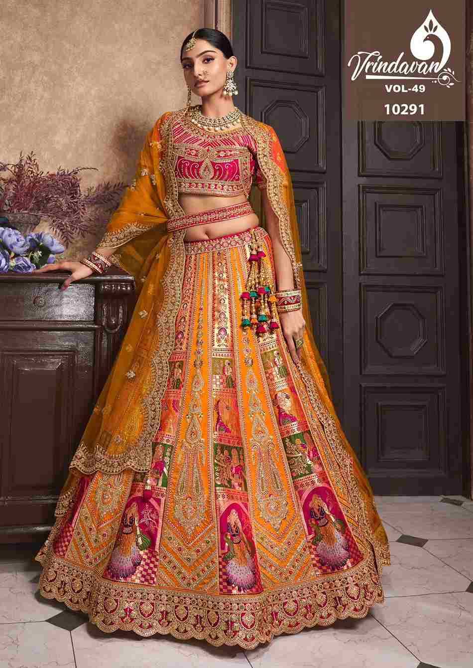 Vrindavan Vol-49 By Vrindavan 10290 To 10295 Series Designer Beautiful Wedding Collection Occasional Wear & Party Wear Fancy Lehengas At Wholesale Price