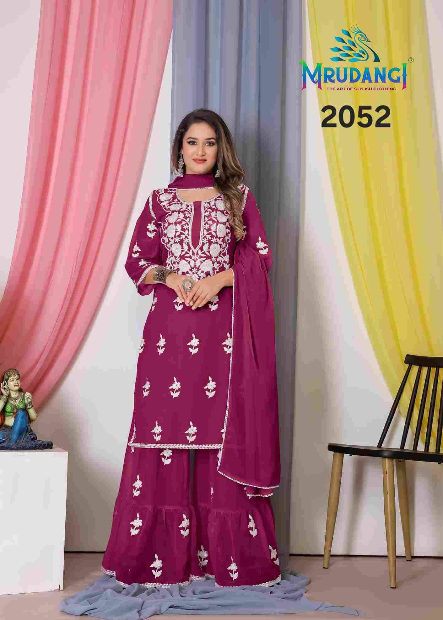 Noor Vol-2 By Mrudangi 2051 To 2054 Series Beautiful Sharara Suits Colorful Stylish Fancy Casual Wear & Ethnic Wear Georgette Embroidered Dresses At Wholesale Price