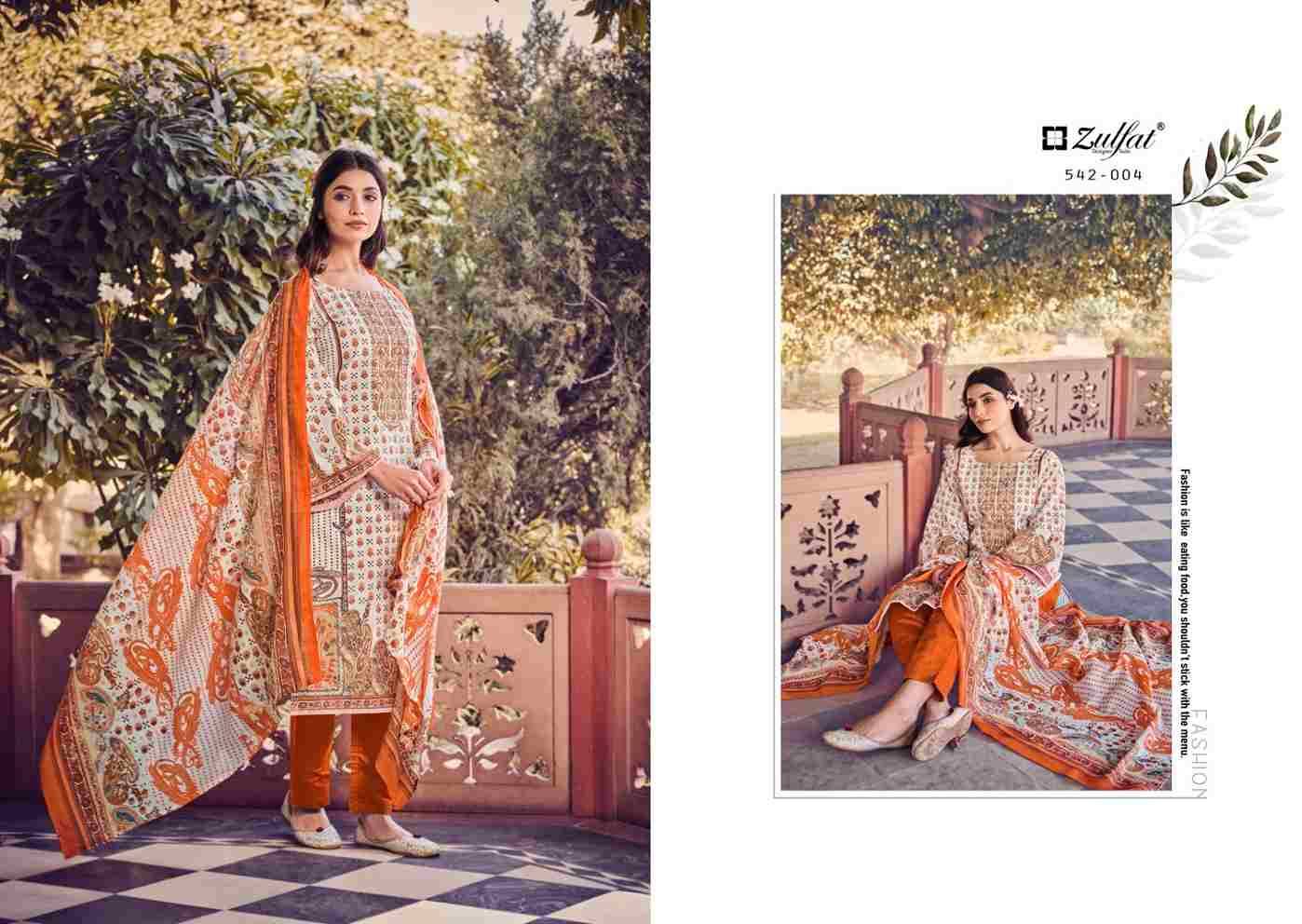 Jannat By Zulfat 542-001 To 542-006 Series Beautiful Festive Suits Stylish Fancy Colorful Casual Wear & Ethnic Wear Pure Cotton Print Dresses At Wholesale Price