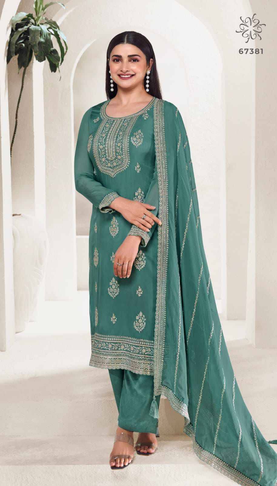 Chakori By Vinay Fashion 67381 To 67386 Series Beautiful Stylish Sharara Suits Fancy Colorful Casual Wear & Ethnic Wear & Ready To Wear Organza Embroidered Dresses At Wholesale Price