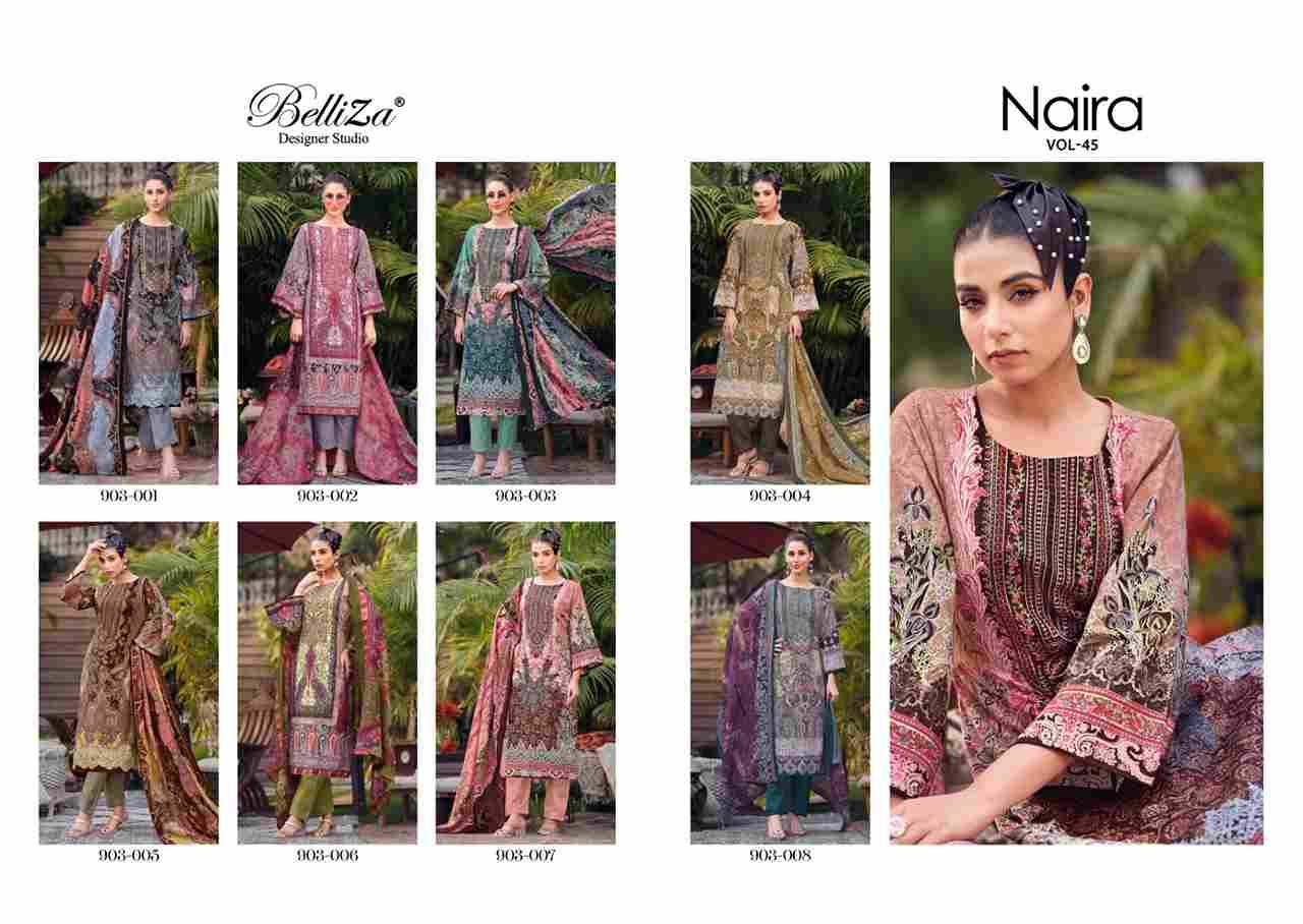 Naira Vol-45 By Belliza 903-001 To 903-008 Series Beautiful Festive Suits Stylish Fancy Colorful Casual Wear & Ethnic Wear Pure Cotton Print Dresses At Wholesale Price