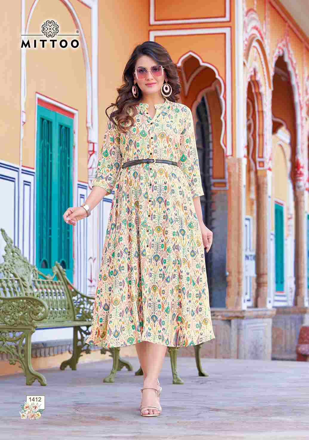 Belt Vol-15 By Mittoo 1407 To 1412 Series Designer Stylish Fancy Colorful Beautiful Party Wear & Ethnic Wear Collection Rayon Print Kurtis At Wholesale Price